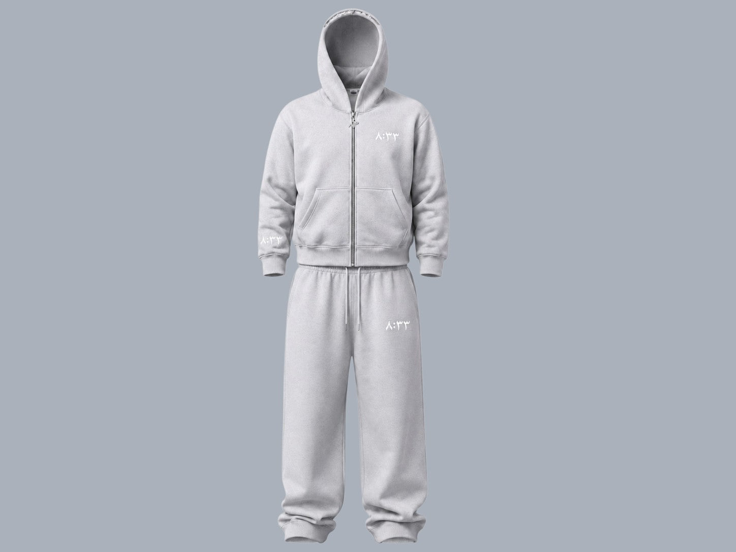 ٨:٣٣ FULL ZIP HOODIE Ramadi (Grey)