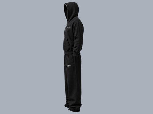 ٨:٣٣ FULL ZIP HOODIE Aswad (Black)